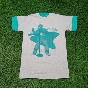 VTG 80s Elvis Presley T-Shirt Womens Small Single Stitch USA Made Ringer Tee